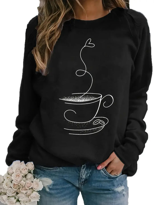 R&B | Gemütliches Kaffee Grafisch Sweatshirt