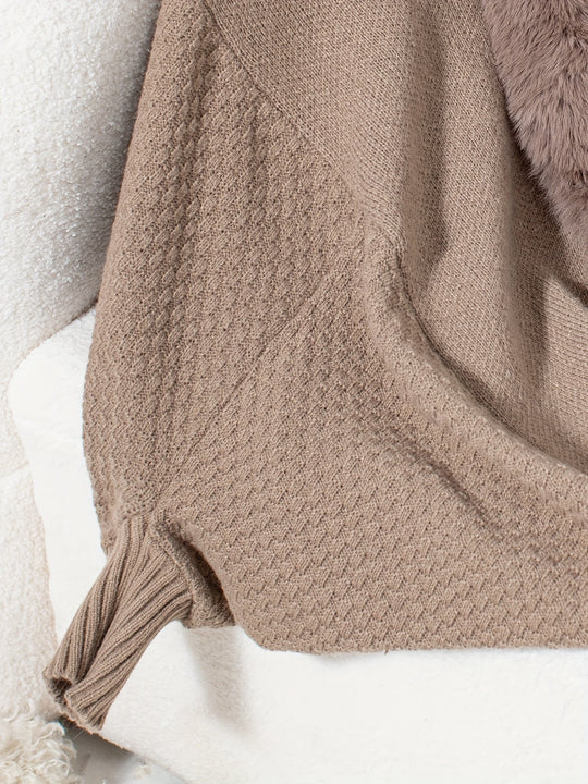 R&B | Faux Fur Cardigan mit Schal Kragen Akryl Warm und Elegant