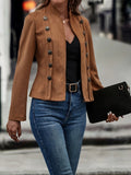 R&B | Militärisch Inspirierte Blazer mit Knopfdetails Polyester Stilvoll und Scharf