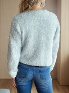 R&B | Pelzstrick-cardigan Weicher Faux Fur Elegantes Design