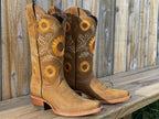 Boho-Inspirierte Damenstiefel im Sonnenblumen-Design R&B