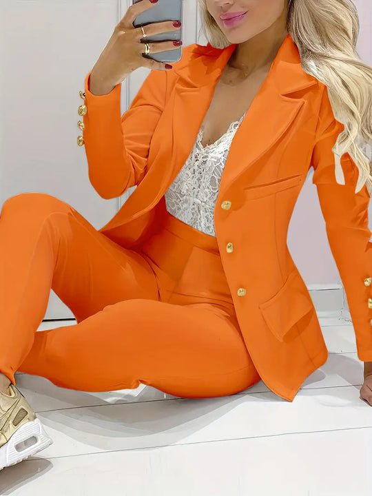 R&B | Schlichter, Eleganter, Doppelreihiger Blazer Und Slim Fit Hose