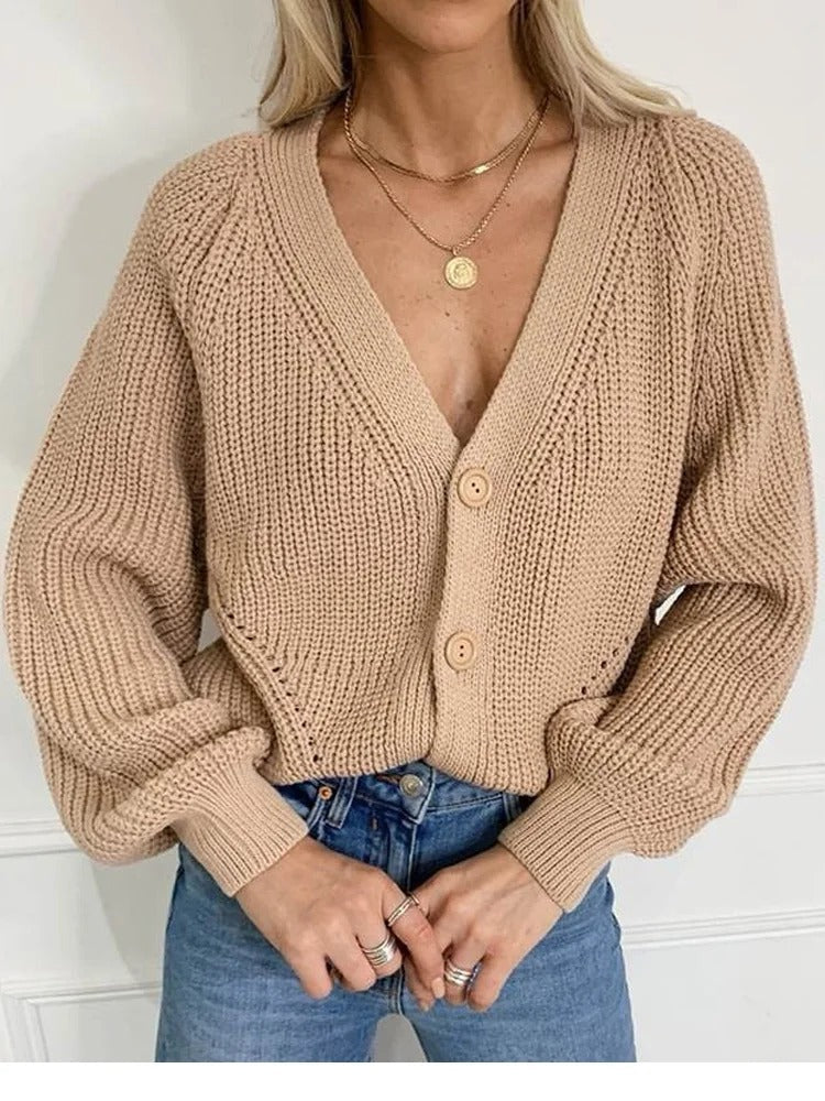 R&B | Strickjacke mit Puffärmeln