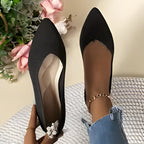 Charmaine | Damen Mode flache Schuhe, Casual Pointed Toe Knit Flats R&B