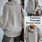 R&B | Gemütlicher Batwing-Pullover mit Wasserfallausschnitt und Taschen