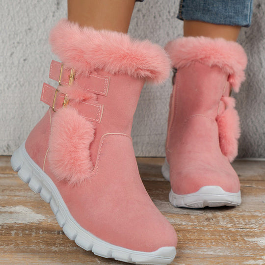 Stilvolle Winterstiefel mit Fellbesatz und Schnallen R&B R&B