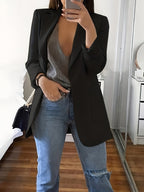 R&B | Eleganter Einfarbiger Business-Blazer Mit Offener Vorderseite | Ideal Für Alle Jahreszeiten
