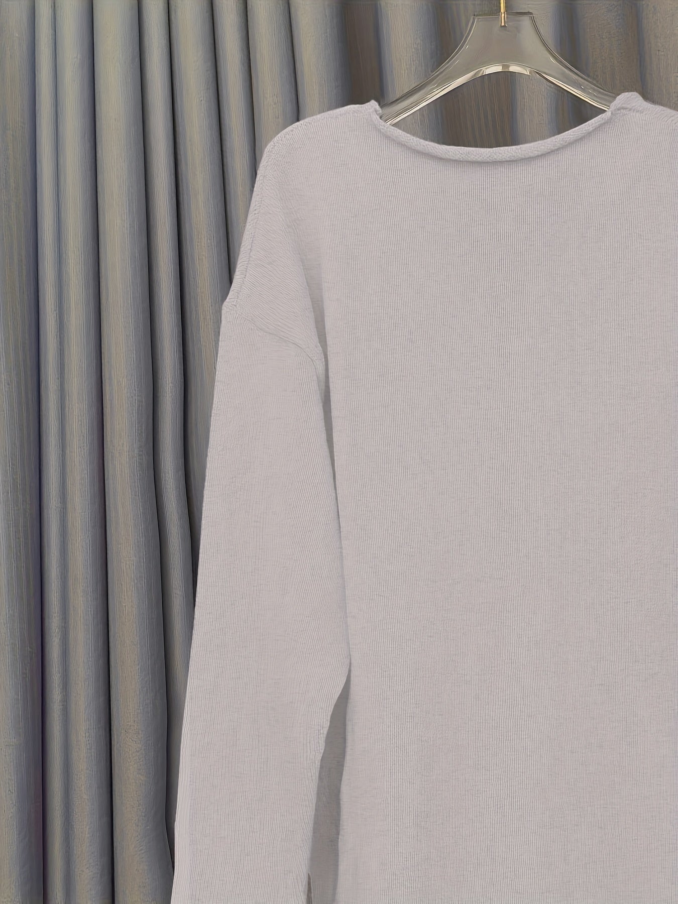 R&B | Damen Oversize-Pullover mit V-Ausschnitt & Muster