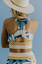 R&B | Gestreiftes Reißverschluss-Rücken Schick Bikini Set