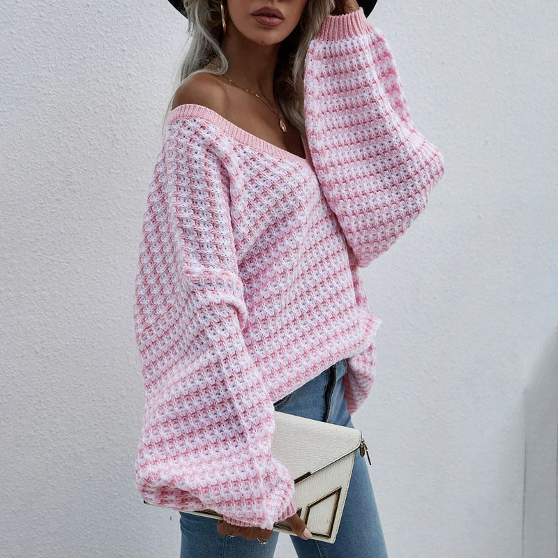 R&B | Gestreifter Strickpullover Für Modische Looks