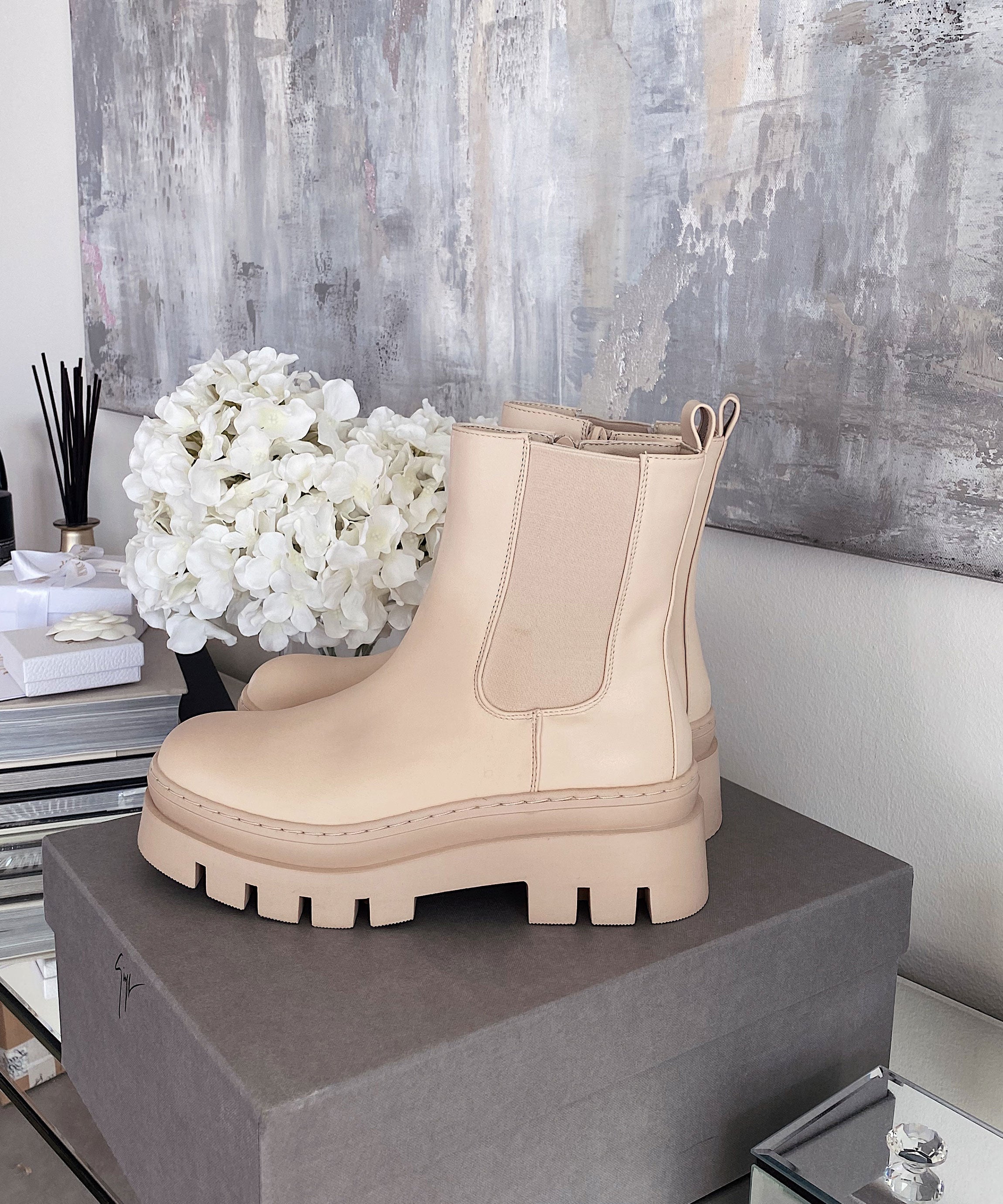 R&B | Beige Kurze Stiefel