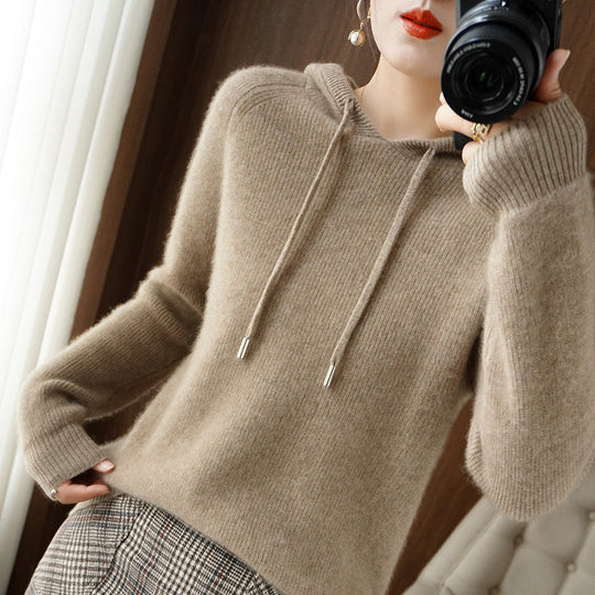 R&B | Strickpullover mit Kapuze Weicher Strick Lässige Passform