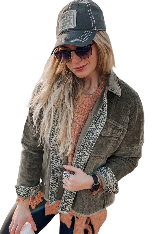 R&B | Samtjacke mit Tierdruck Details Stilvoll und Einzigartig Ideal für Den Alltag