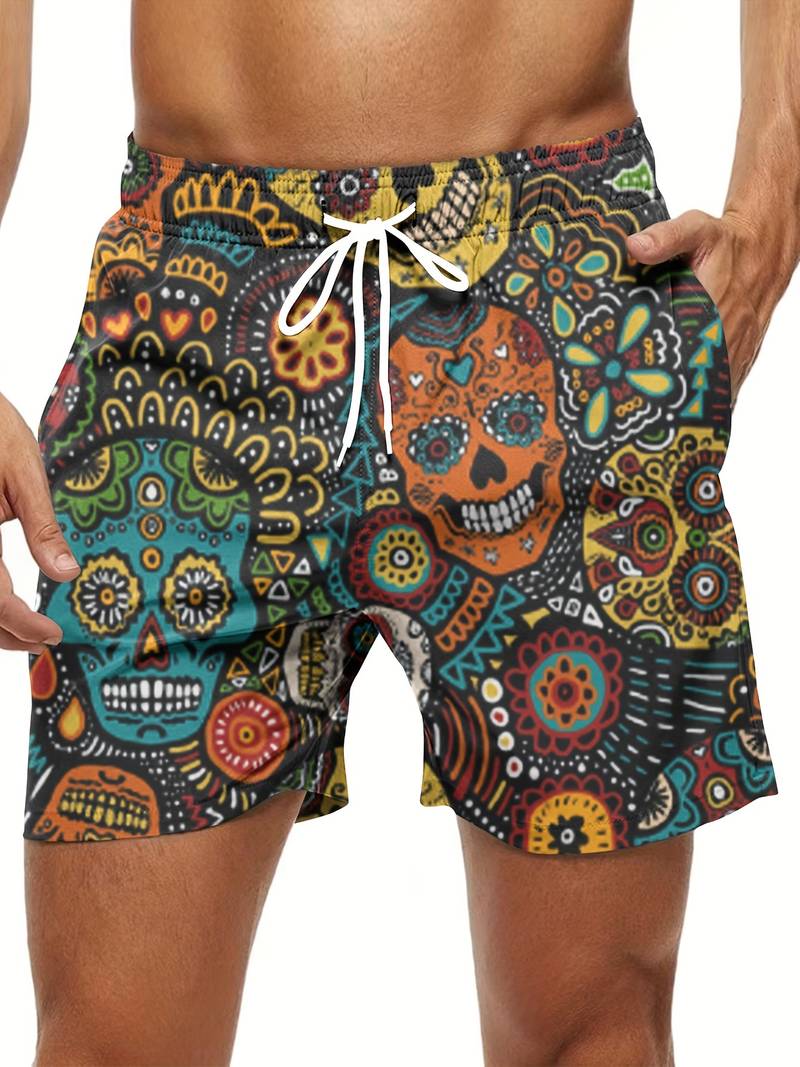 EB – Trendige Hawaii-Shorts Mit Kordelzug