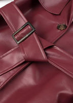 R&B | Leren Trenchcoat - elegante rote Damenjacke