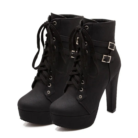 R&B | Schnürstiefel mit Gürtelschnalle