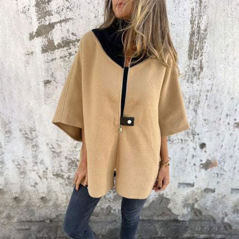 R&B | Stylischer Zweifarbiger Langmantel für Elegante Lagenlooks