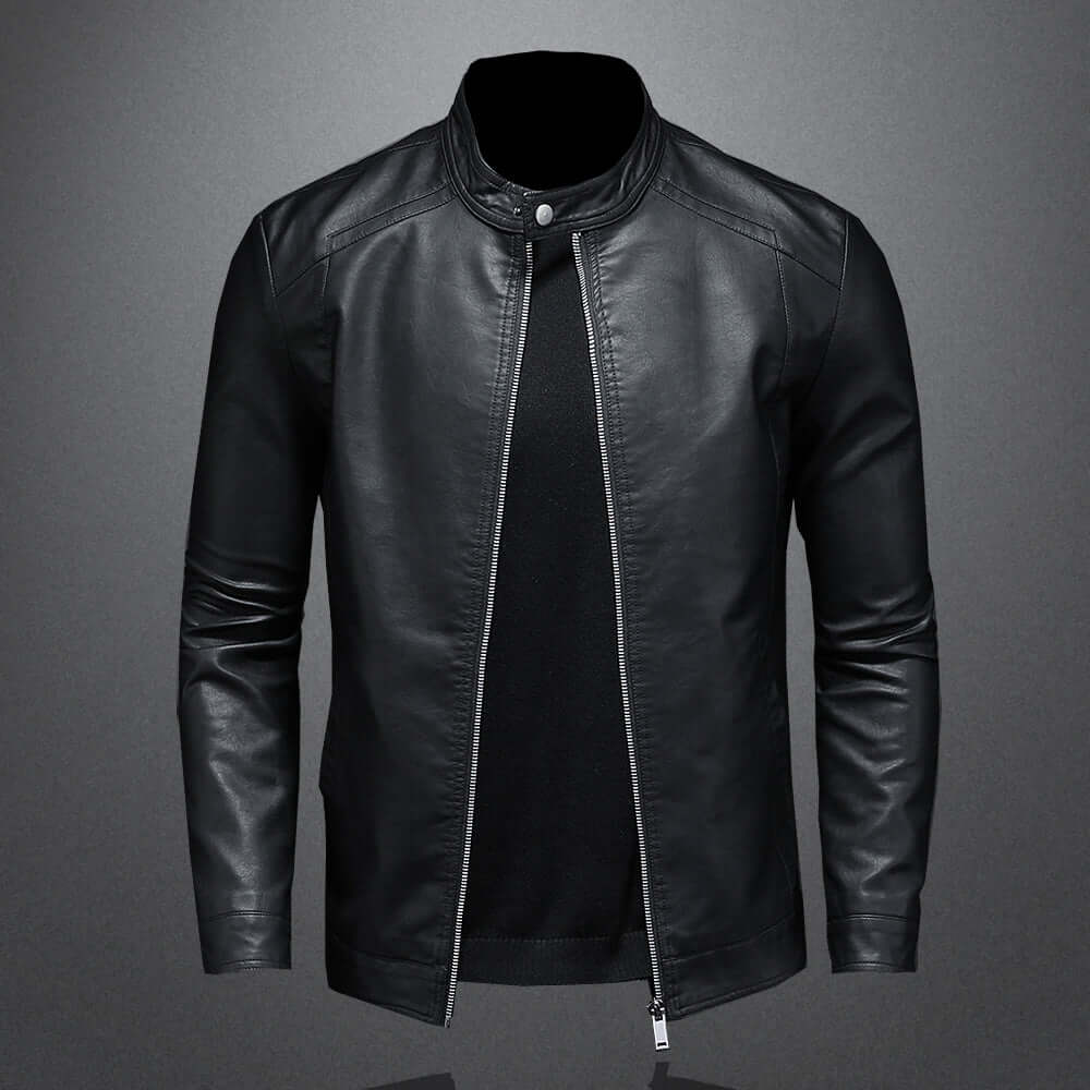 R&B | Klassischer Stil Kunstleder Bikerjacke für Männer