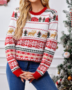 R&B | Weihnachts-Elch-Muster-Pullover