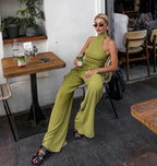 R&B | Halsoberteil Hose mit weitem Bein zweiteiliges Set