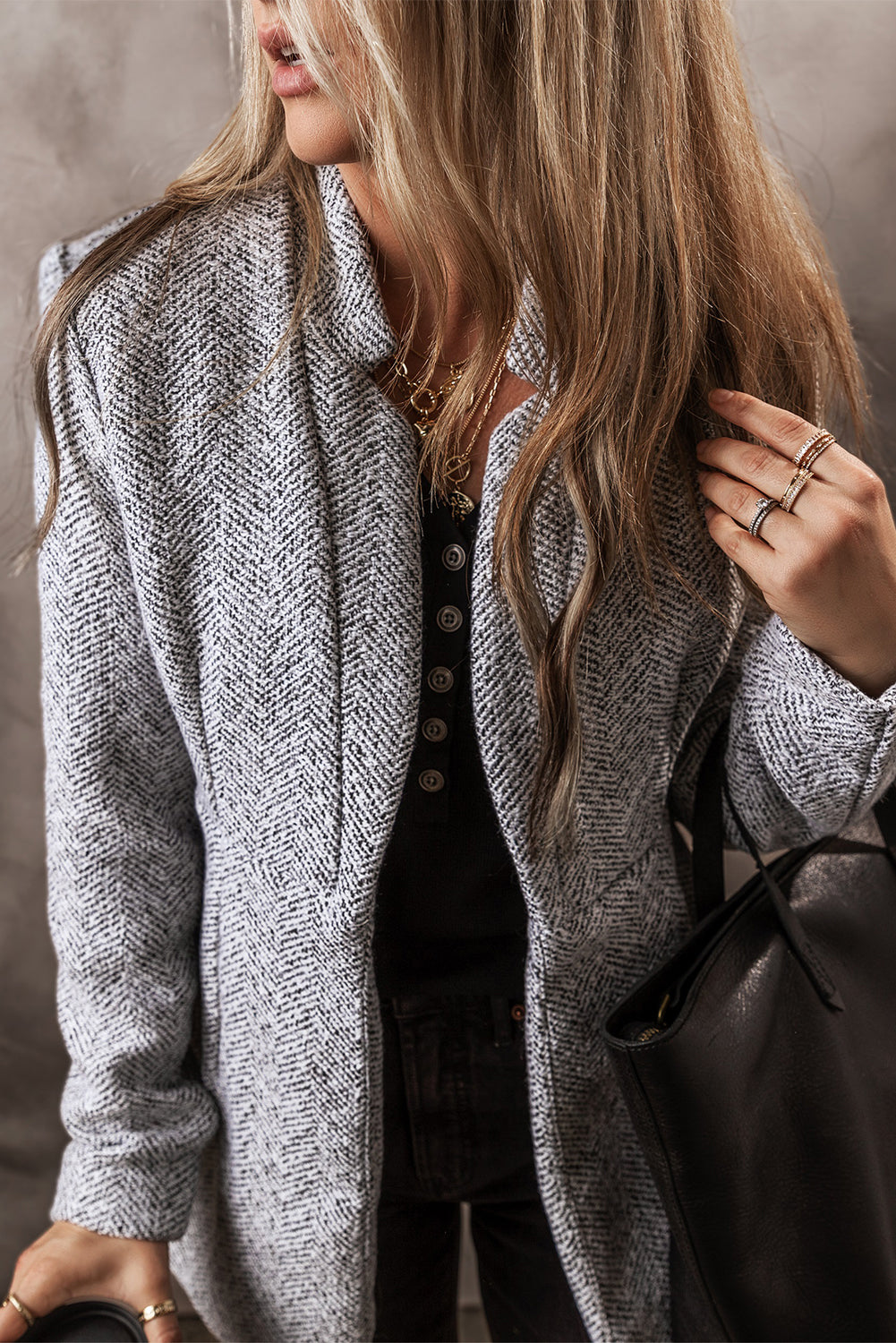 R&B | Heringsmuster Jacke Wollmischung Klassisch und Komfortabel