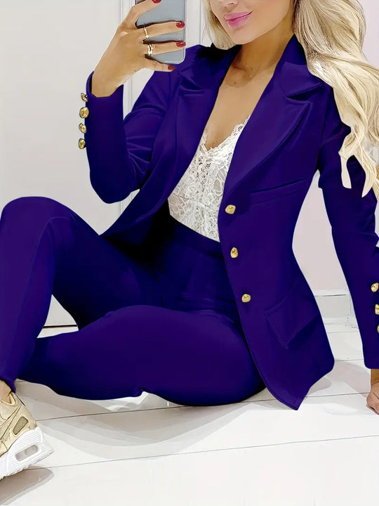 R&B | Schlichter, Eleganter, Doppelreihiger Blazer Und Slim Fit Hose