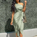 EB Ein-Schulter-Bodycon-Kleid