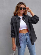 R&B | Distressed Drop Shoulder Denimjacke
