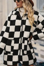 R&B | Gitter Sherpa Jacke Polyester Warm und Trendy Produktbeschreibung: