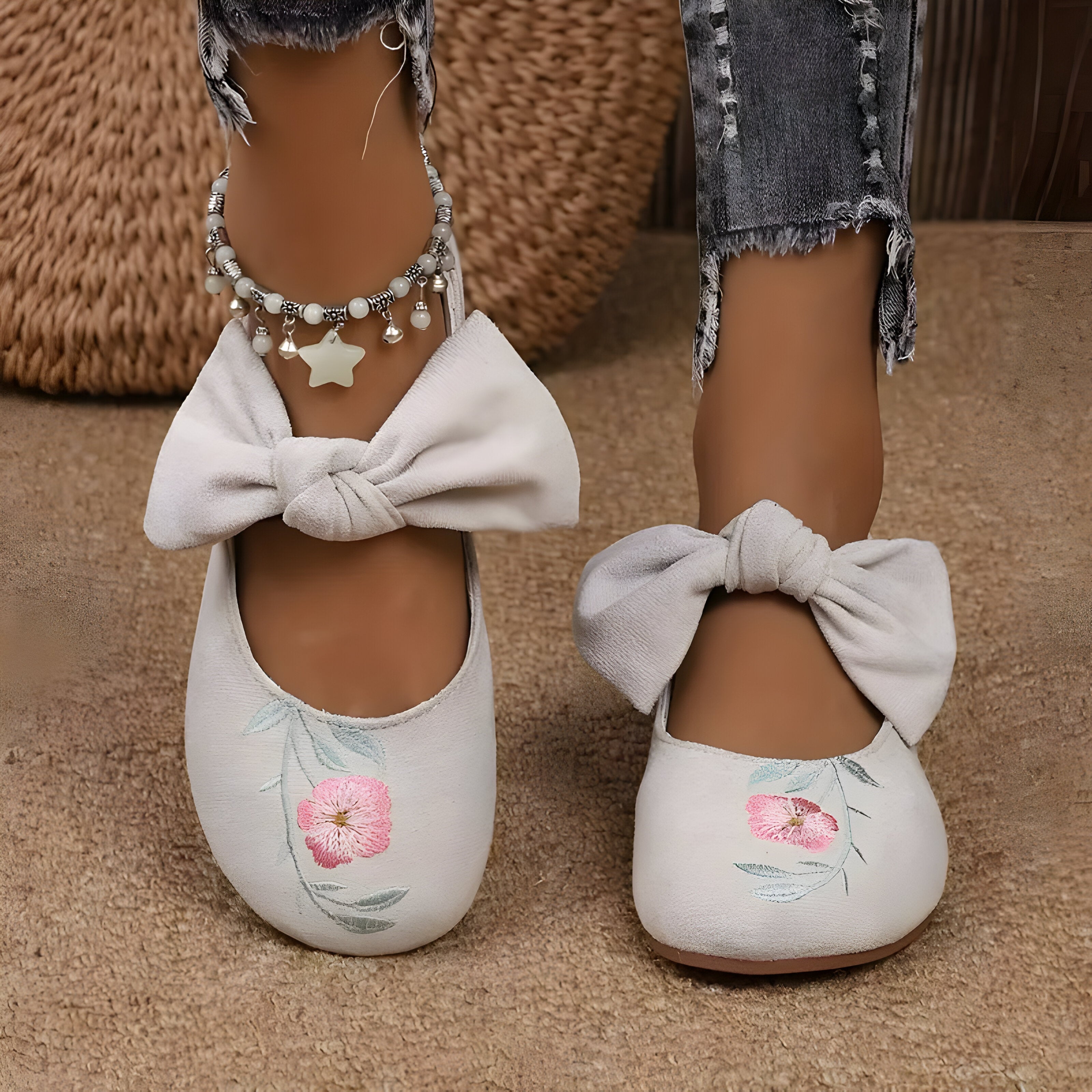 Felicidad | Modische flache Schuhe mit Blumenstickerei für Frauen R&B