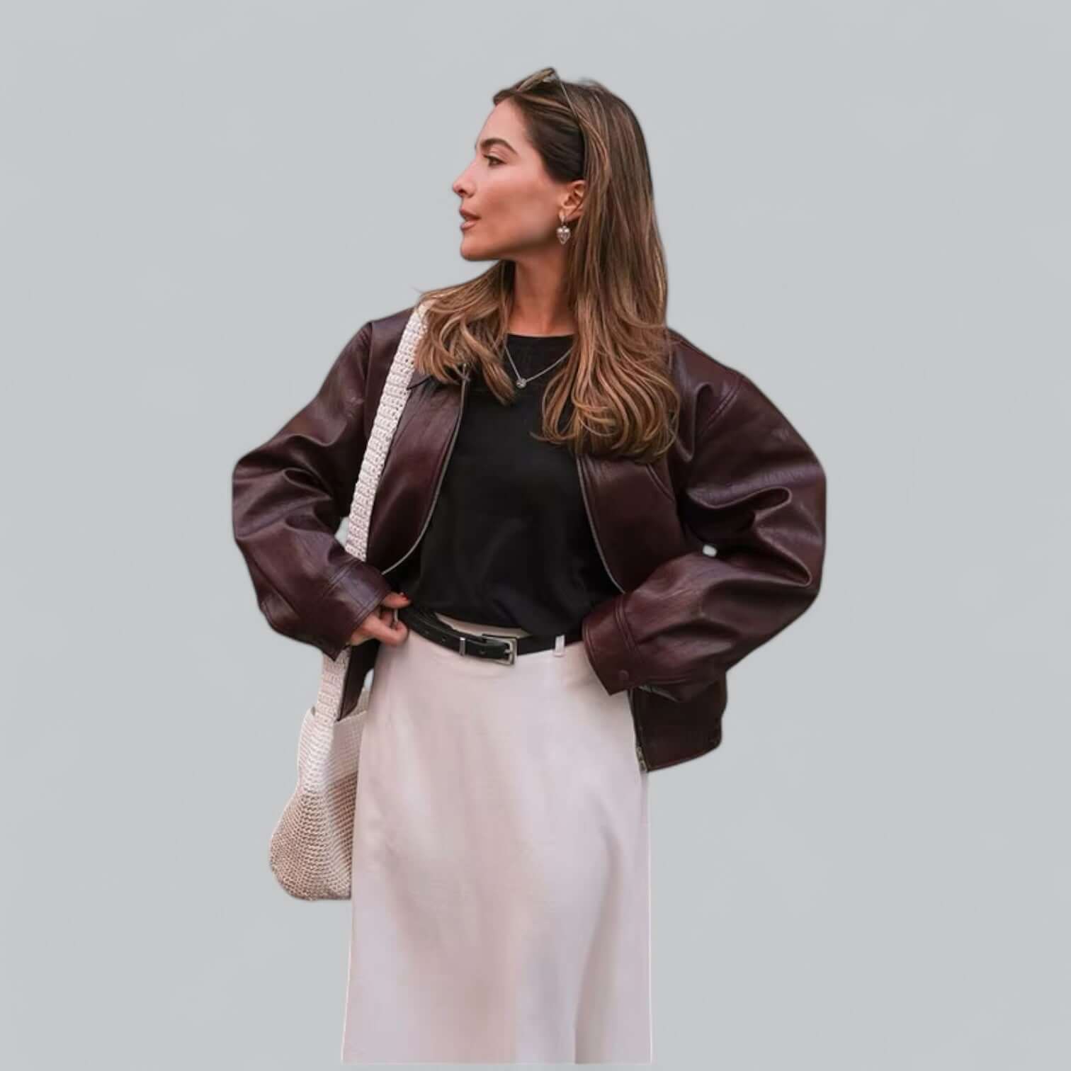 R&B | Unisex Vintage Stil Lederlook Jacke