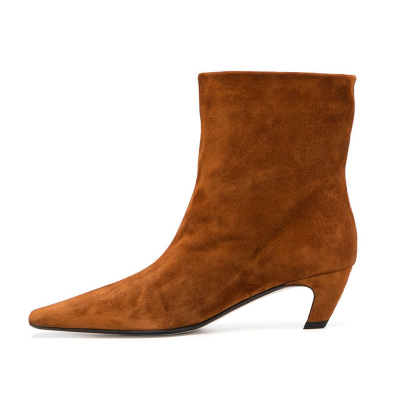 Elegante Winter-Lederstiefeletten für Damen R&B