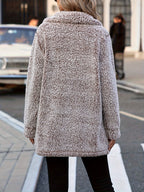R&B | Lange Teddyjacke mit Knöpfen Polyester Komfortabel und Warm