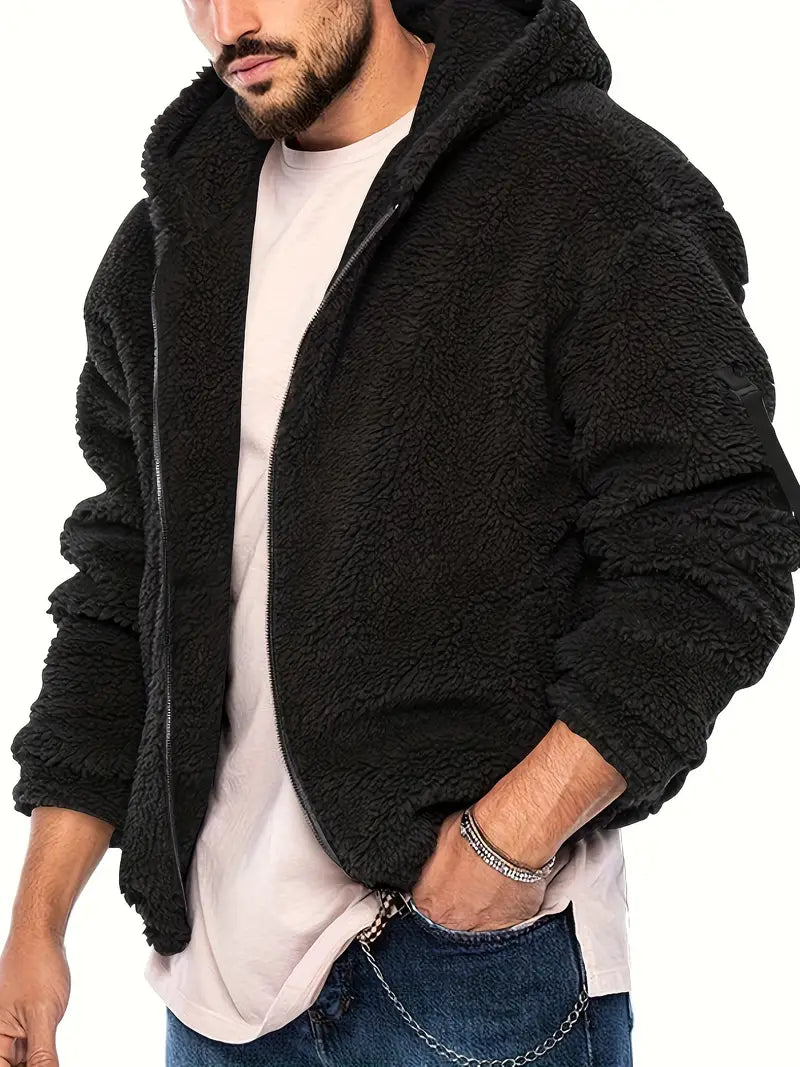 R&B Teddyjacke mit Reißverschluss für Männer