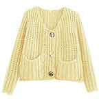 R&B | Gemütlicher Chic Damenstrickjacke mit Knöpfen und Taschen