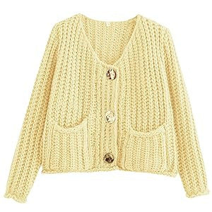 R&B | Gemütlicher Chic Damenstrickjacke mit Knöpfen und Taschen
