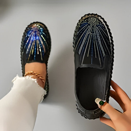 Bea | Elegante Damen Slipper mit funkelnden Strasssteinen R&B