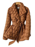 R&B | Damen Gürtel-Mittel-Länge Pufferjacke