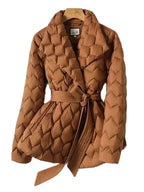R&B | Damen Gürtel-Mittel-Länge Pufferjacke