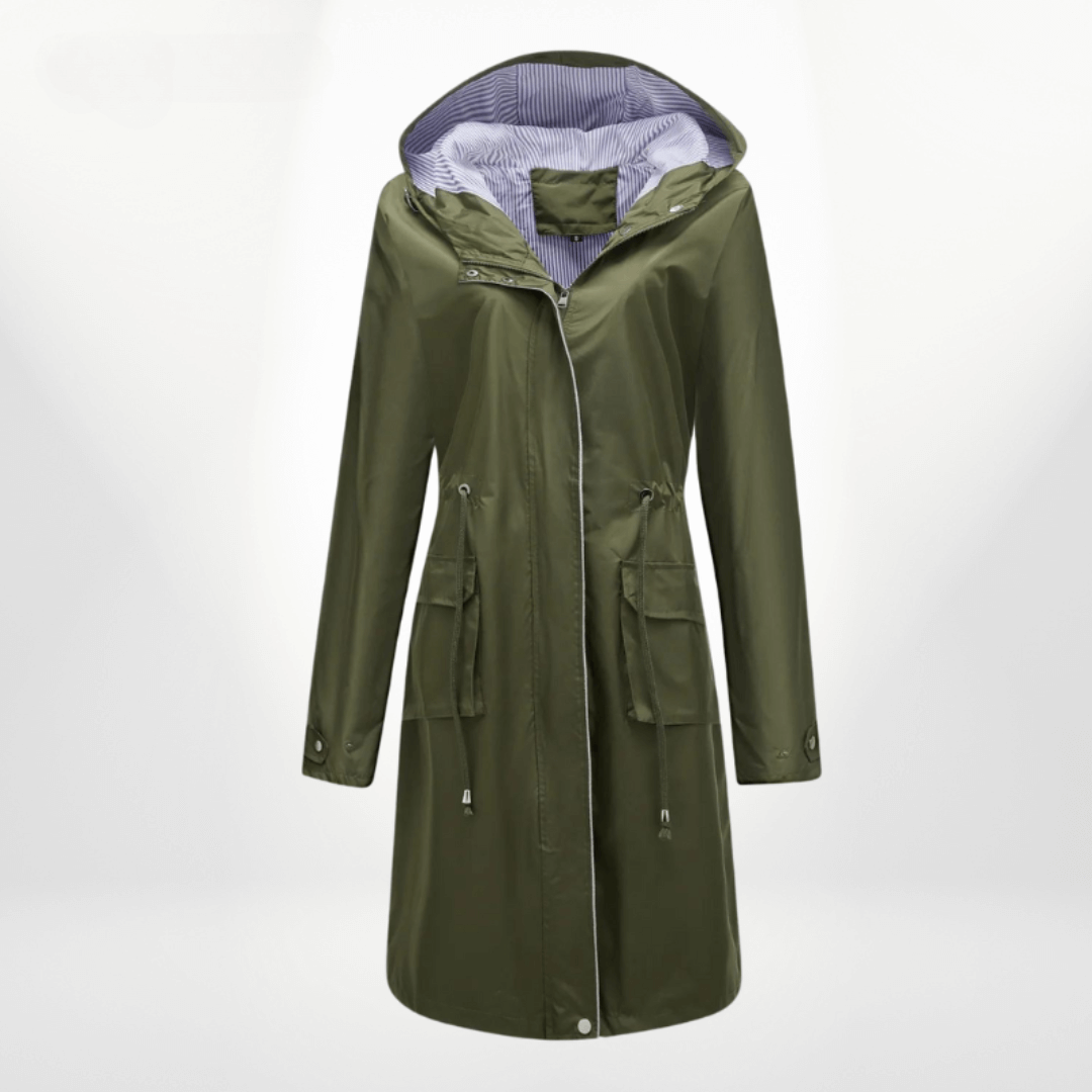 R&B | Damen wasserdichter Über-Knie-Trenchcoat