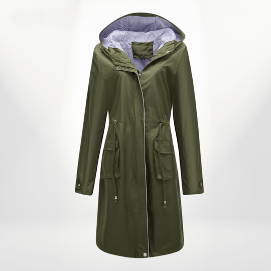 R&B | Damen wasserdichter Über-Knie-Trenchcoat