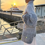 R&B | Strick-Cardigan mit Glitzer-Pailletten