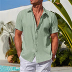 R&B | Gestreiftes Jacquard-Hemd aus Baumwolle