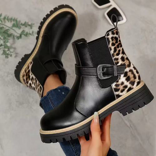 Retro-Stiefeletten mit Schnalle und dicken Absätzen R&B R&B