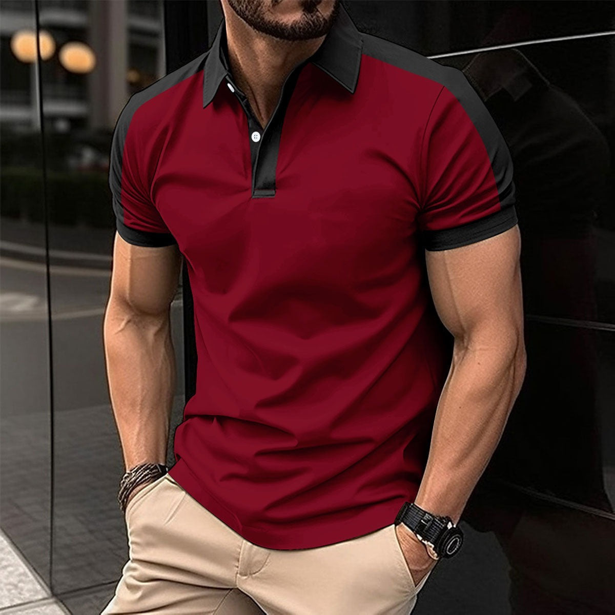 R&B | Großes Twill-Poloshirt