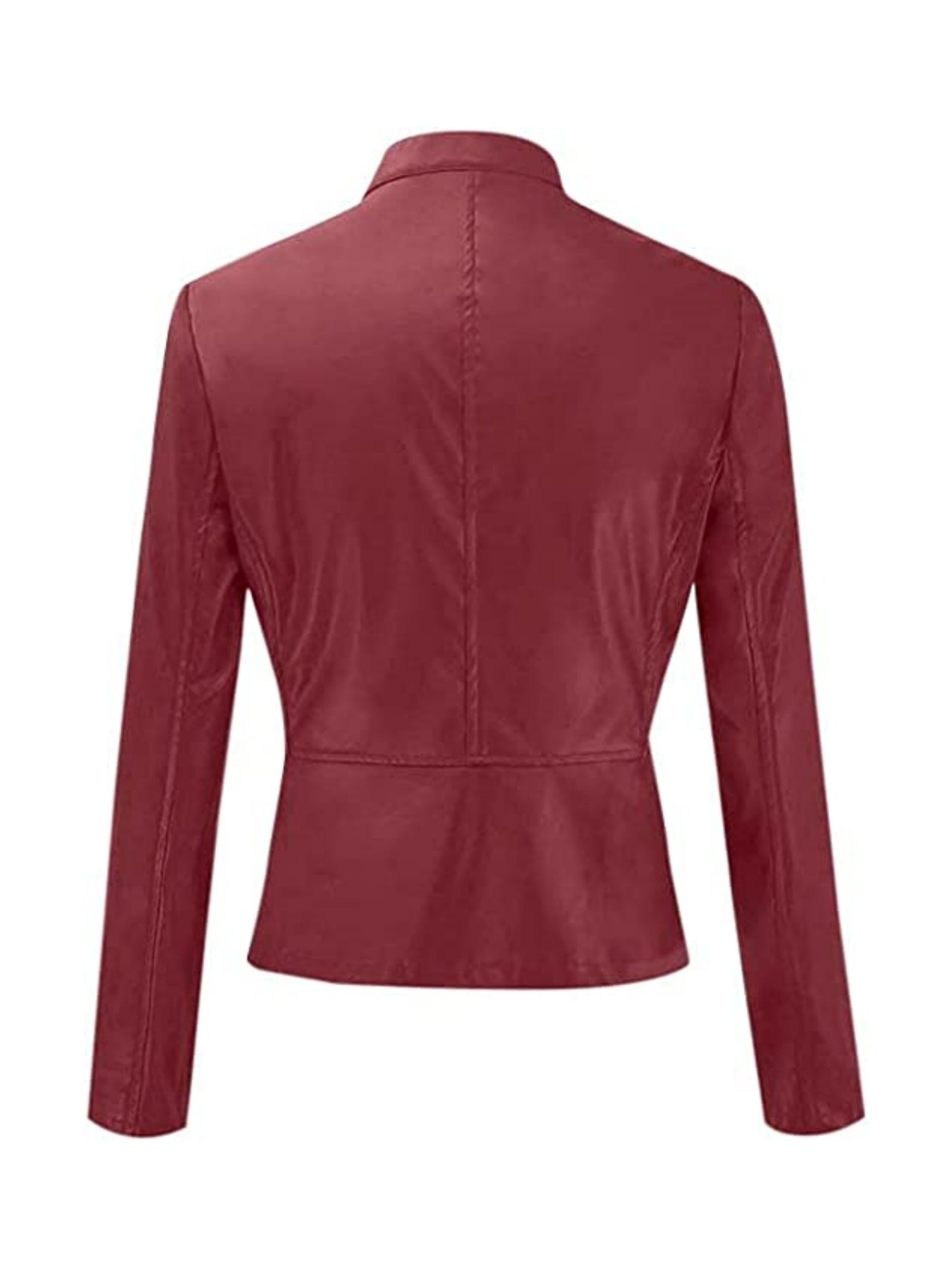 R&B | Reißverschluss Vorne Kunstleder Cropped Jacke