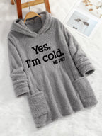 R&B | Langer Hoodie mit Print Fleece Wärme und Komfort