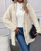 R&B | Jacke - Kunstpelz - Lockere Passform - Mit Kapuze und Knopfdetails