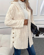 R&B | Jacke - Kunstpelz - Lockere Passform - Mit Kapuze und Knopfdetails