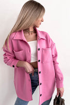 R&B | Oversized Hemdbluse mit Großen Taschen Polyester Minimalistisch und Stilvoll